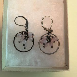 Pink & Silver Drop Earrings